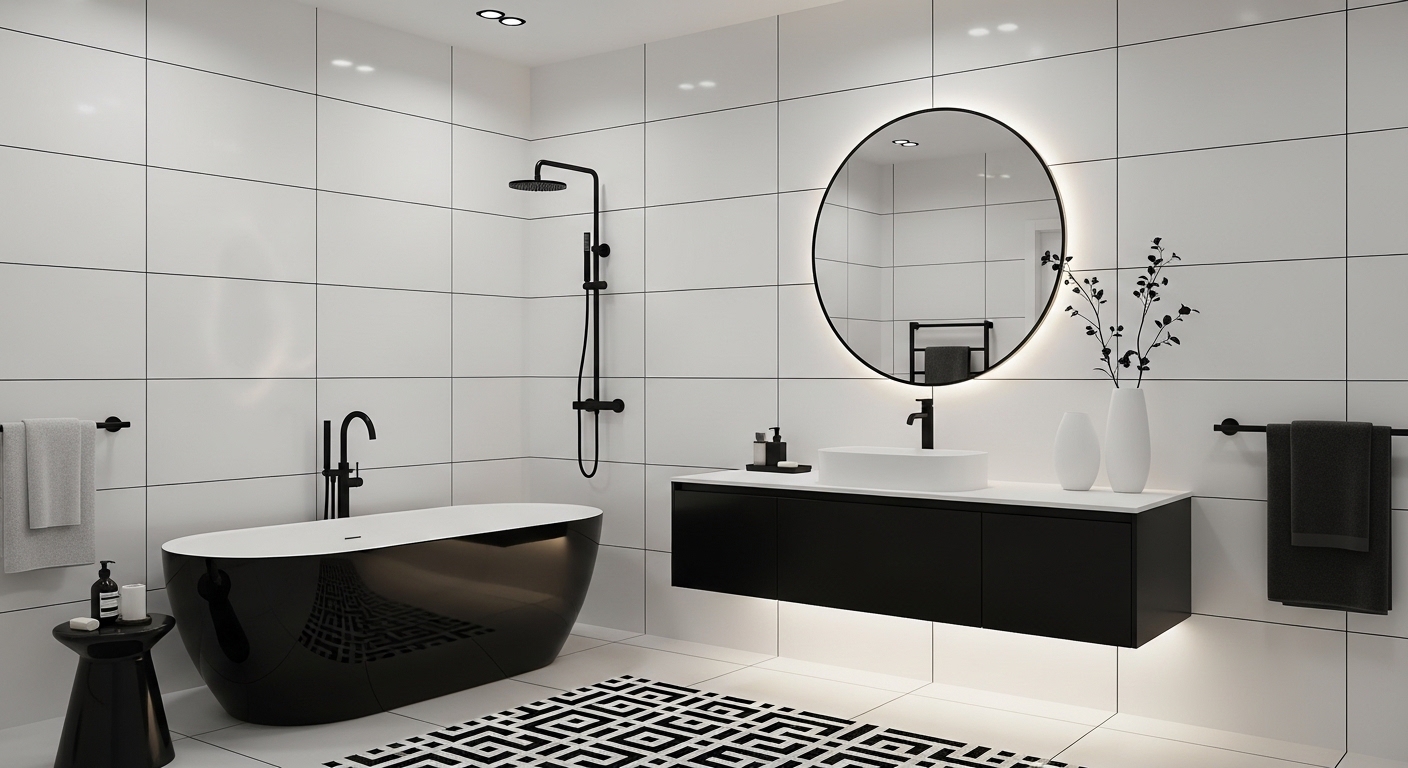 Black and White Bathroom