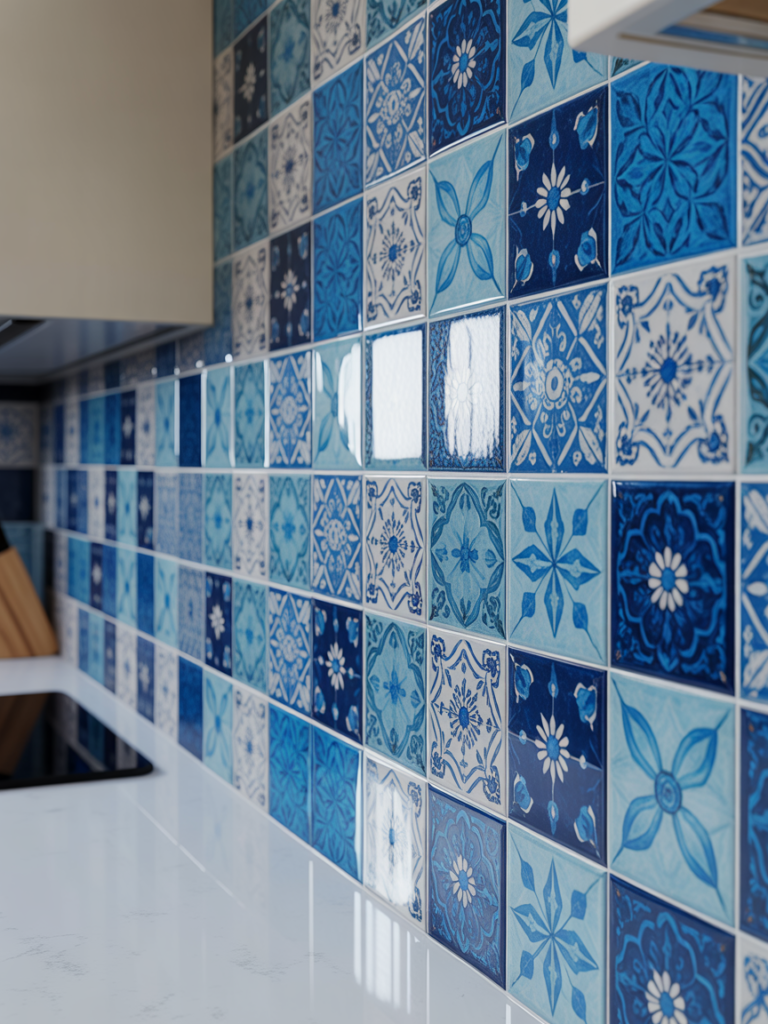 Blue Patterned Tiles for Personality