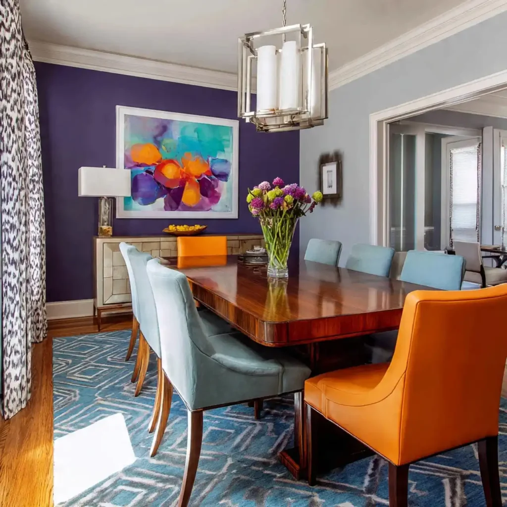 Bold Color Pop Dining Room