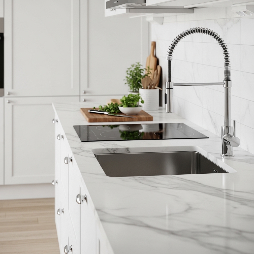 Budget Friendly Marble Look Countertops