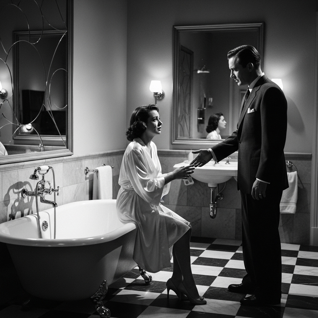 Classic Black and White Drama for Bathroom Color