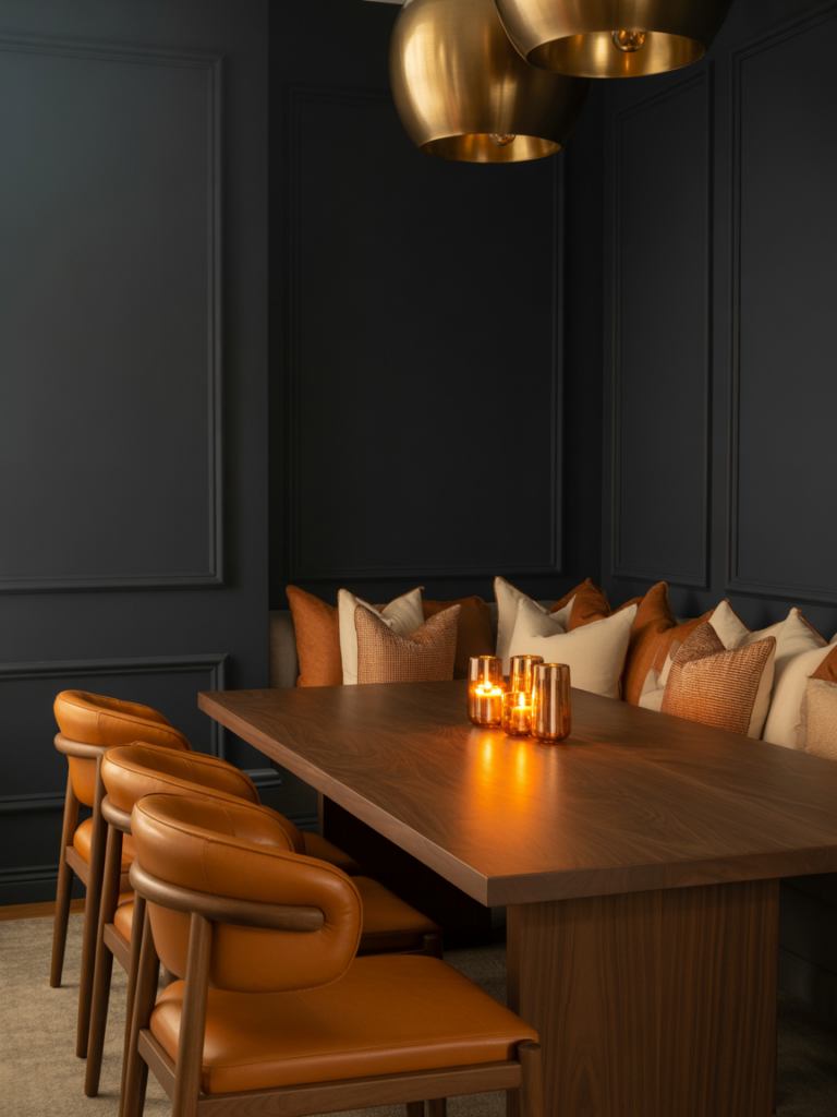 Dark Walls Warm Accents