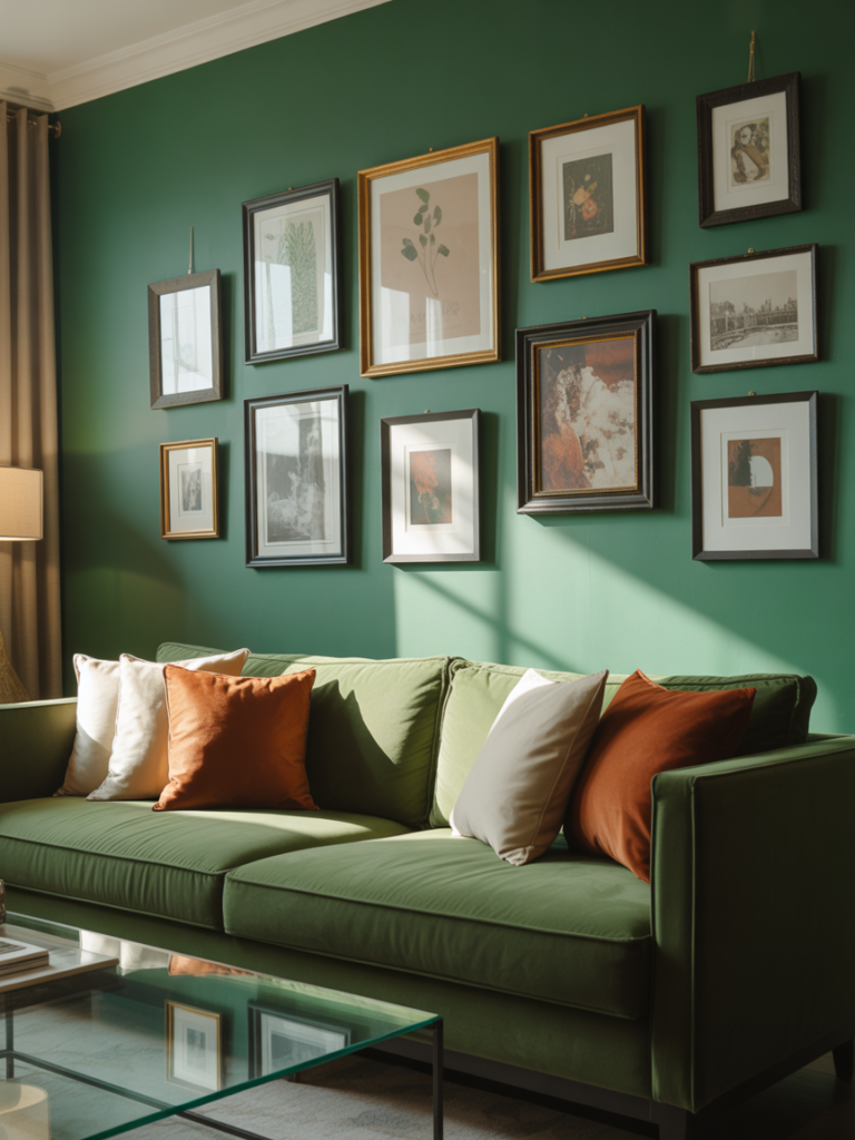 Green Accent Wall Gallery Frames