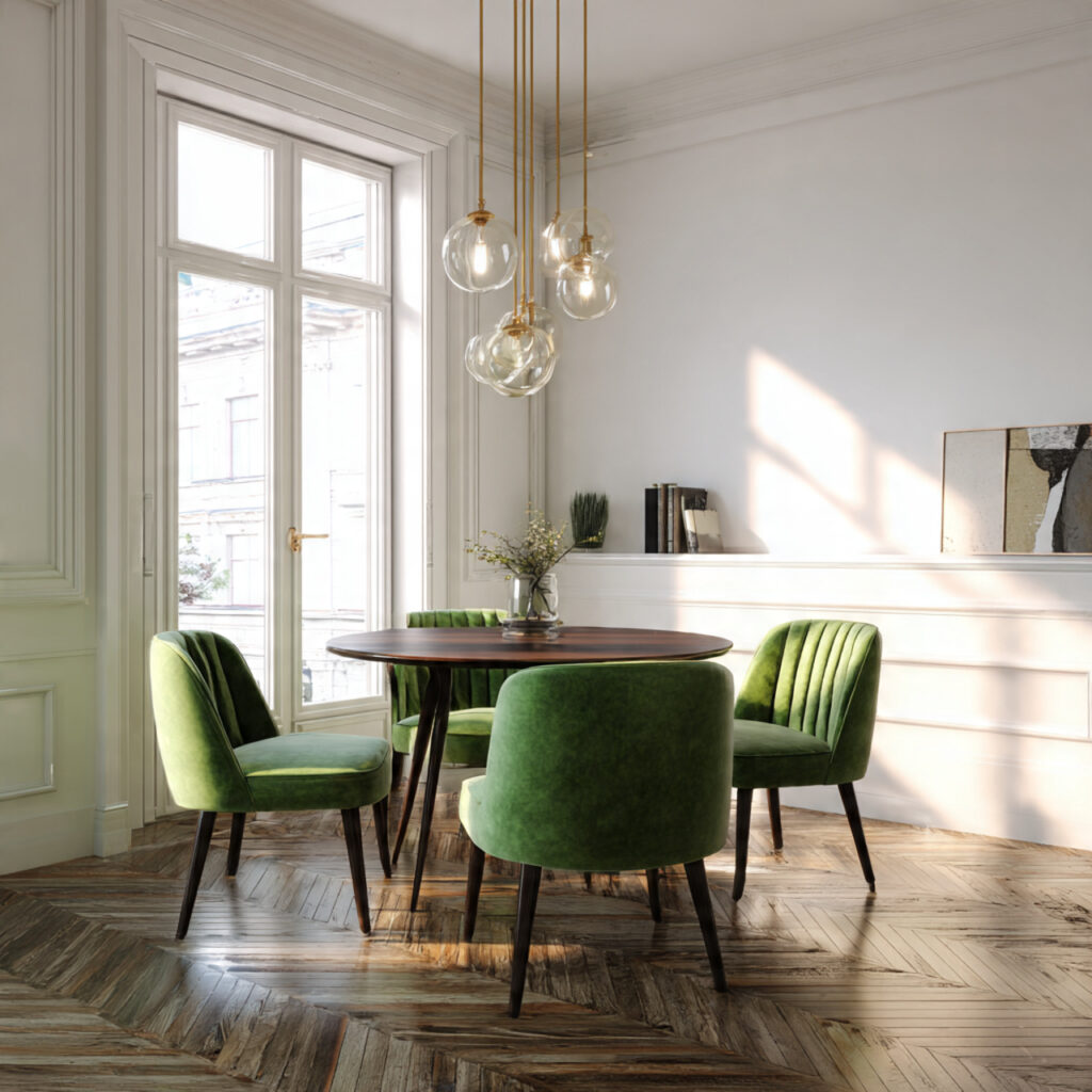 Green Velvet Dining Chairs