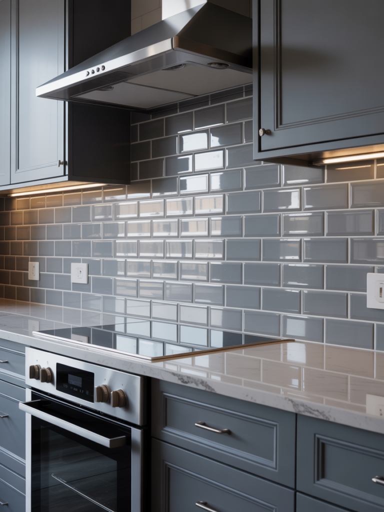 Grey Subway Tile Backsplash