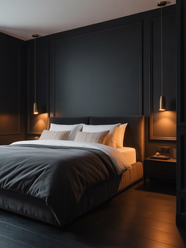 Matte Black Walls Soft Lighting