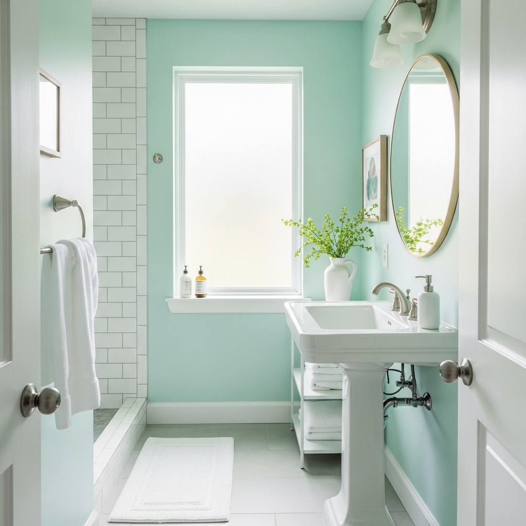 Mint Green Freshness for Bathroom Color Ideas