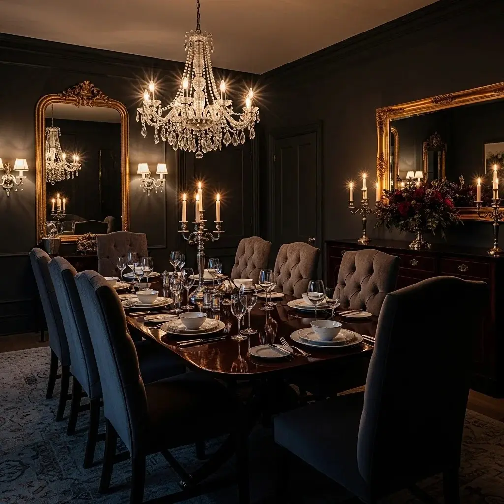 Moody Dramatic Dining Room