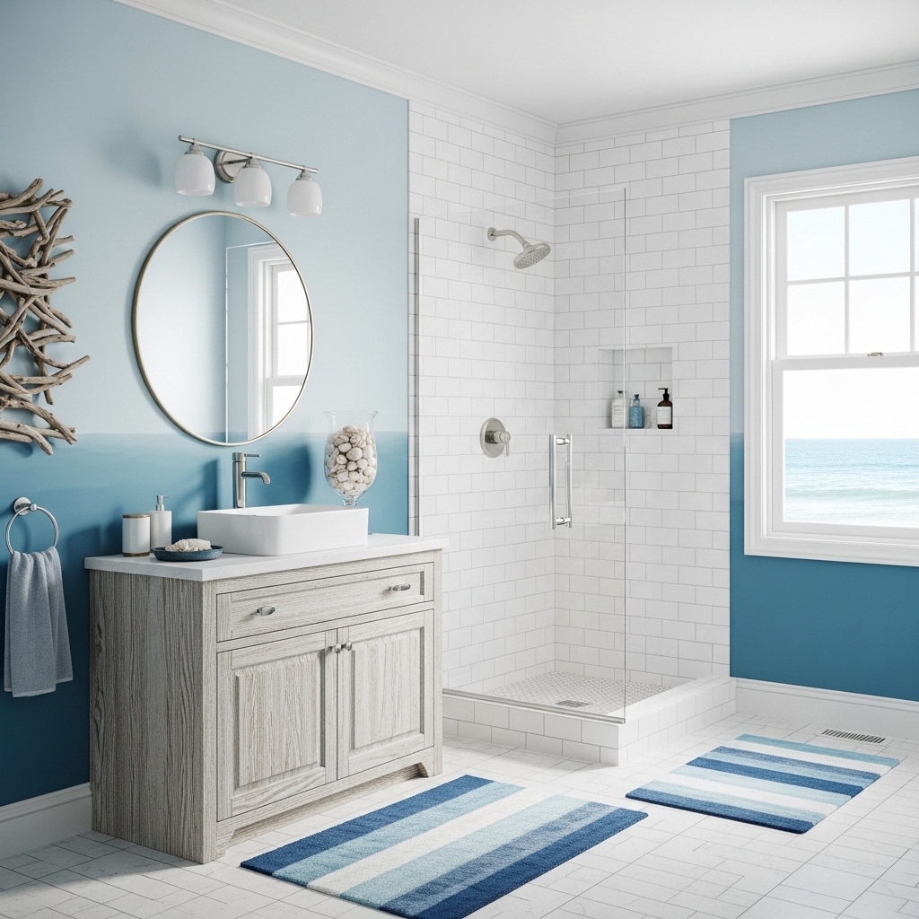 Ocean Blue Refresh for Bathroom Color Ideas