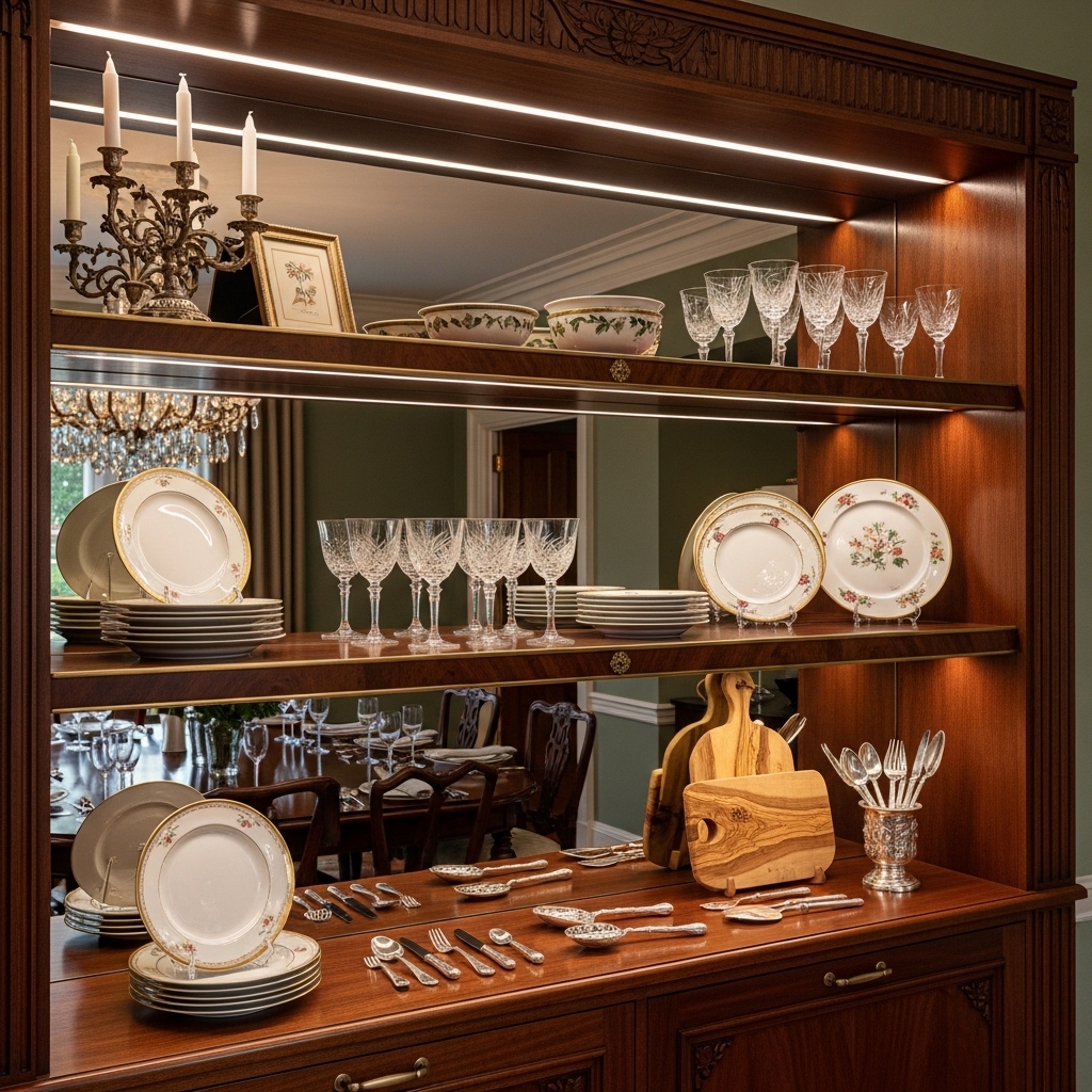 Open Shelving with Styled Dinnerware