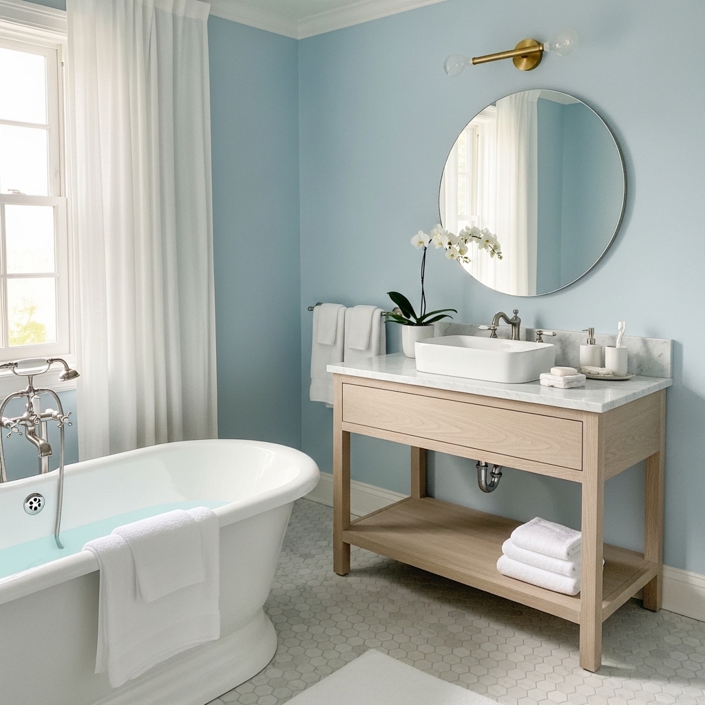 Powder Blue Calm for Bathroom Color Ideas