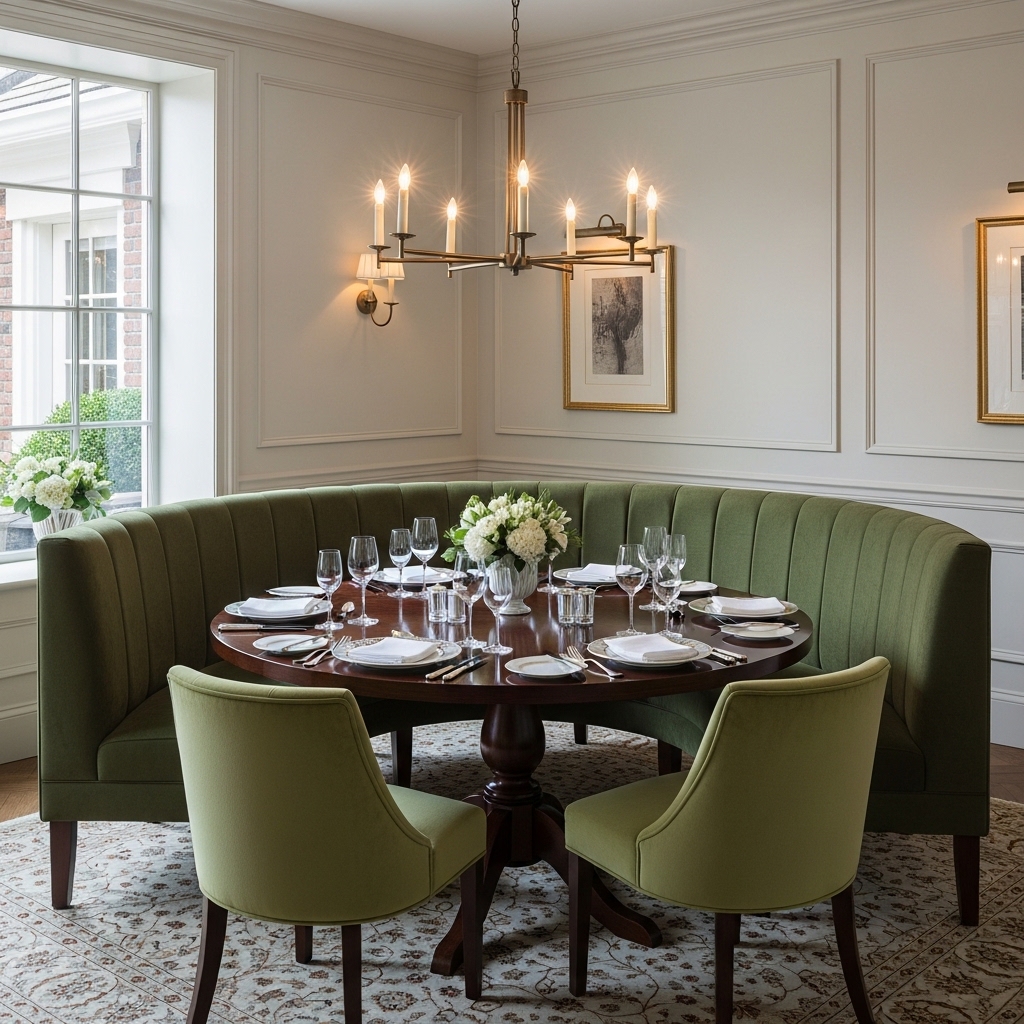 Round Table Cozy Banquette Seating