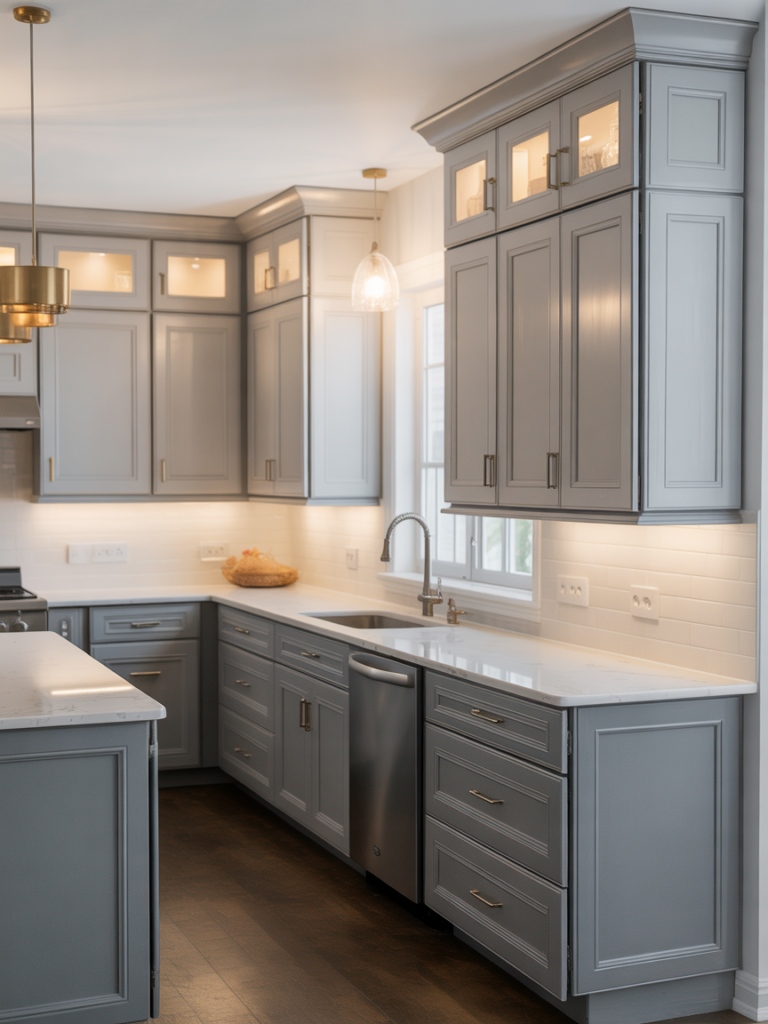 Two Tone Grey Cabinets