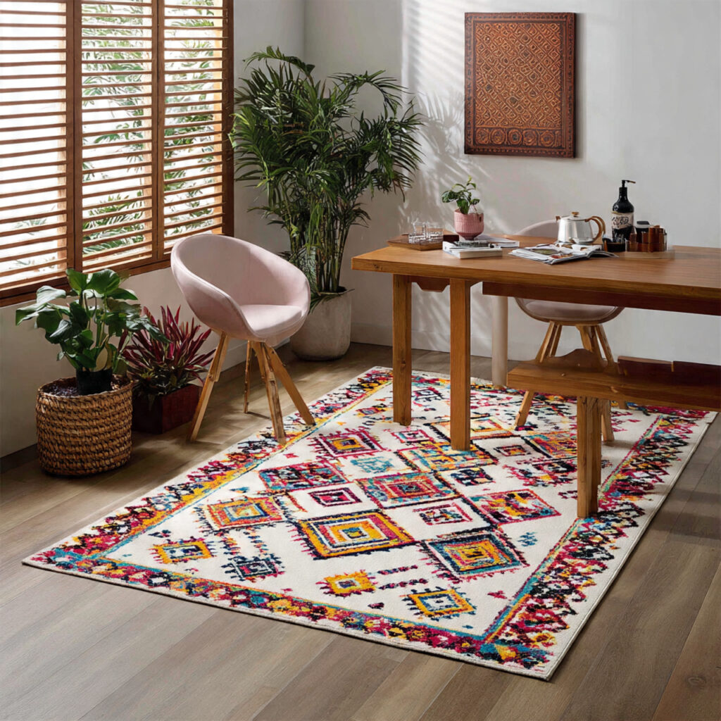 boho pattern rug for dining room rug
