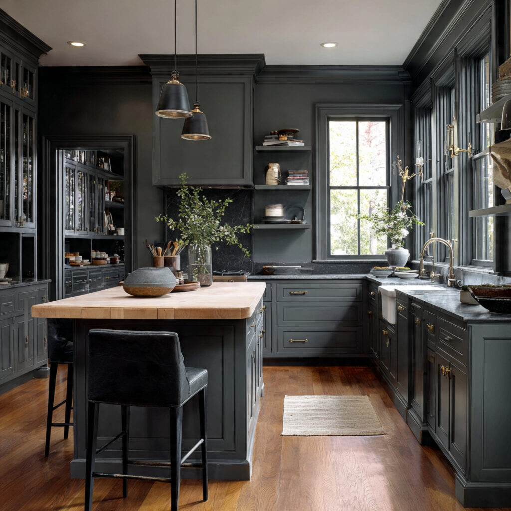 charcoal gray chic for kitchen color ideas