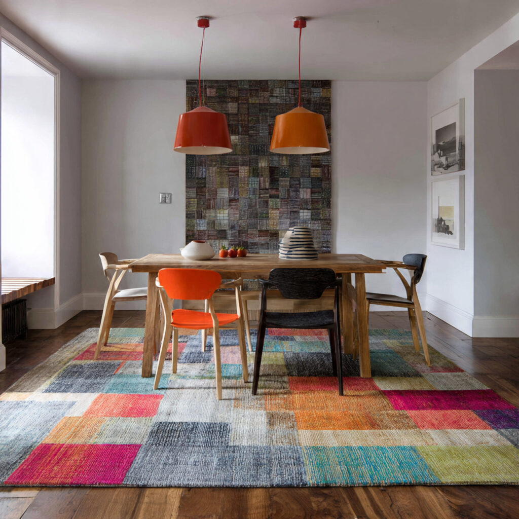color pop rug for dining room rug