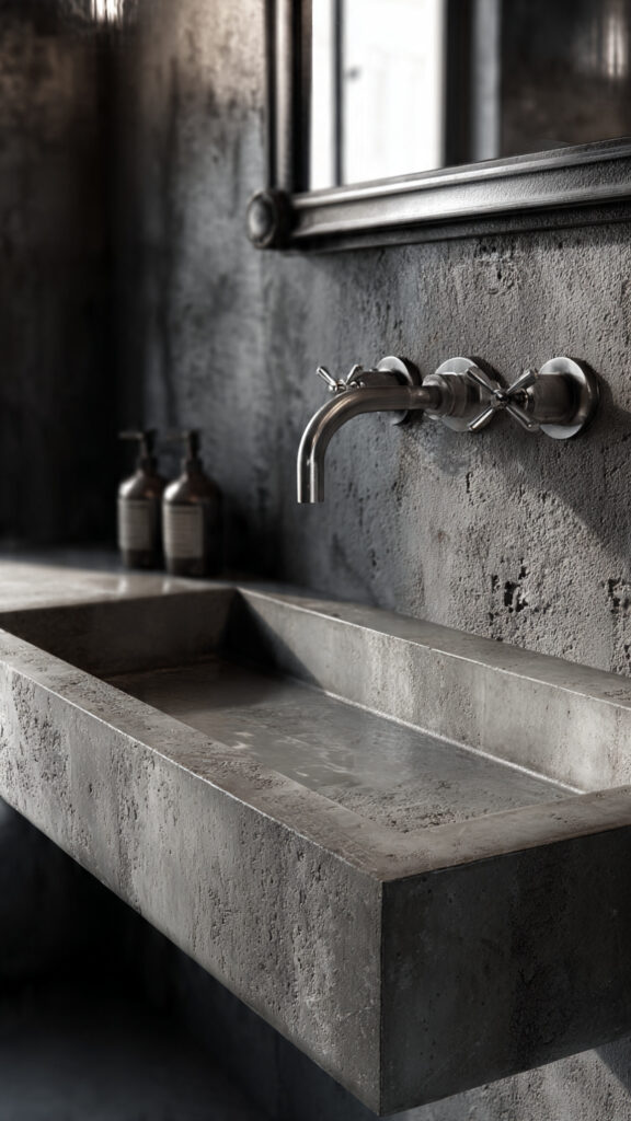 concrete bathroom sink with industrial vibes minim