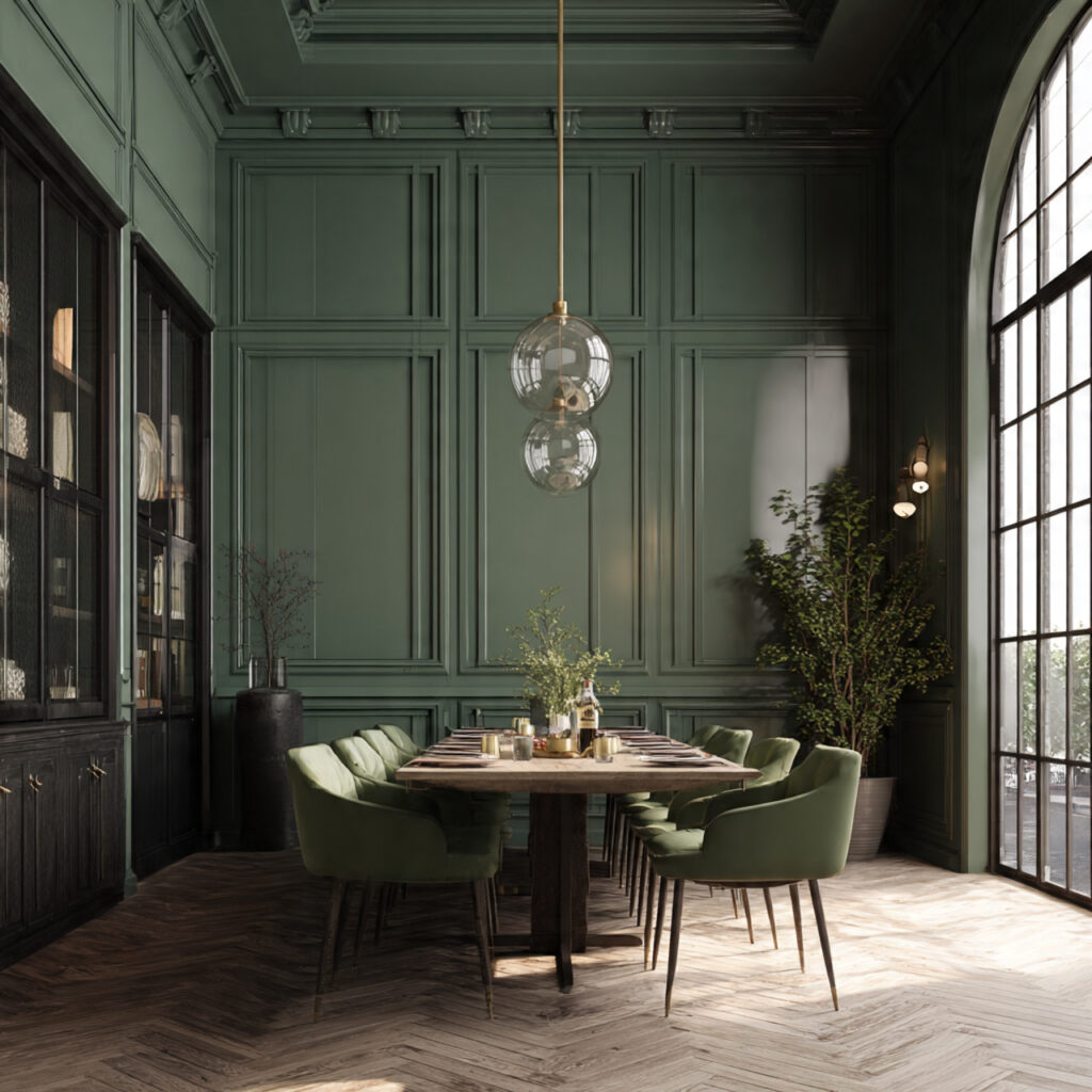 green paneling for texture for dining room in 4k r