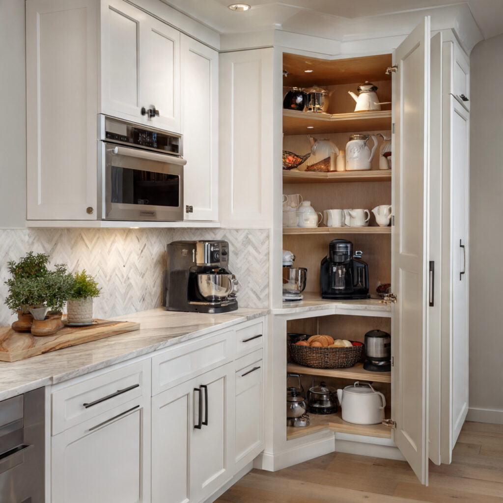 hidden appliance garage for kitchen corner