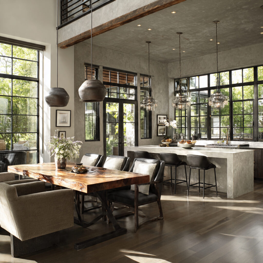 industrial chic with metal accents for kitchen din