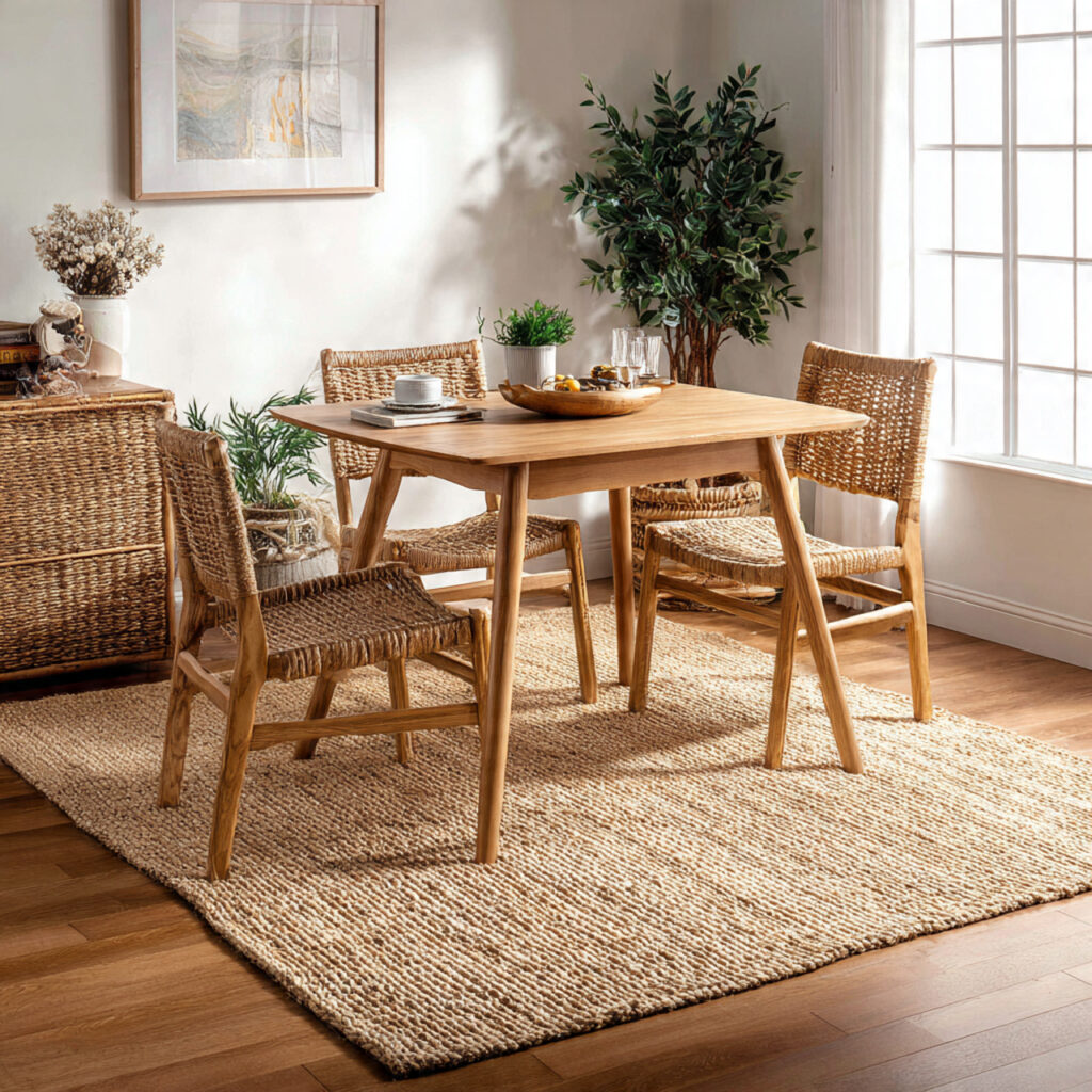 jute rug for natural vibes for dining room rug
