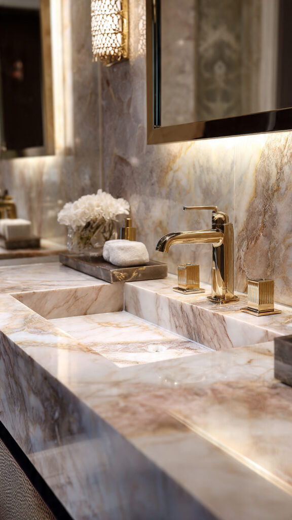 luxury bathroom sink ideas with marble everything