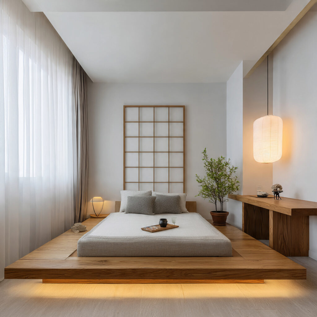 minimalist zen space for guest bedroom