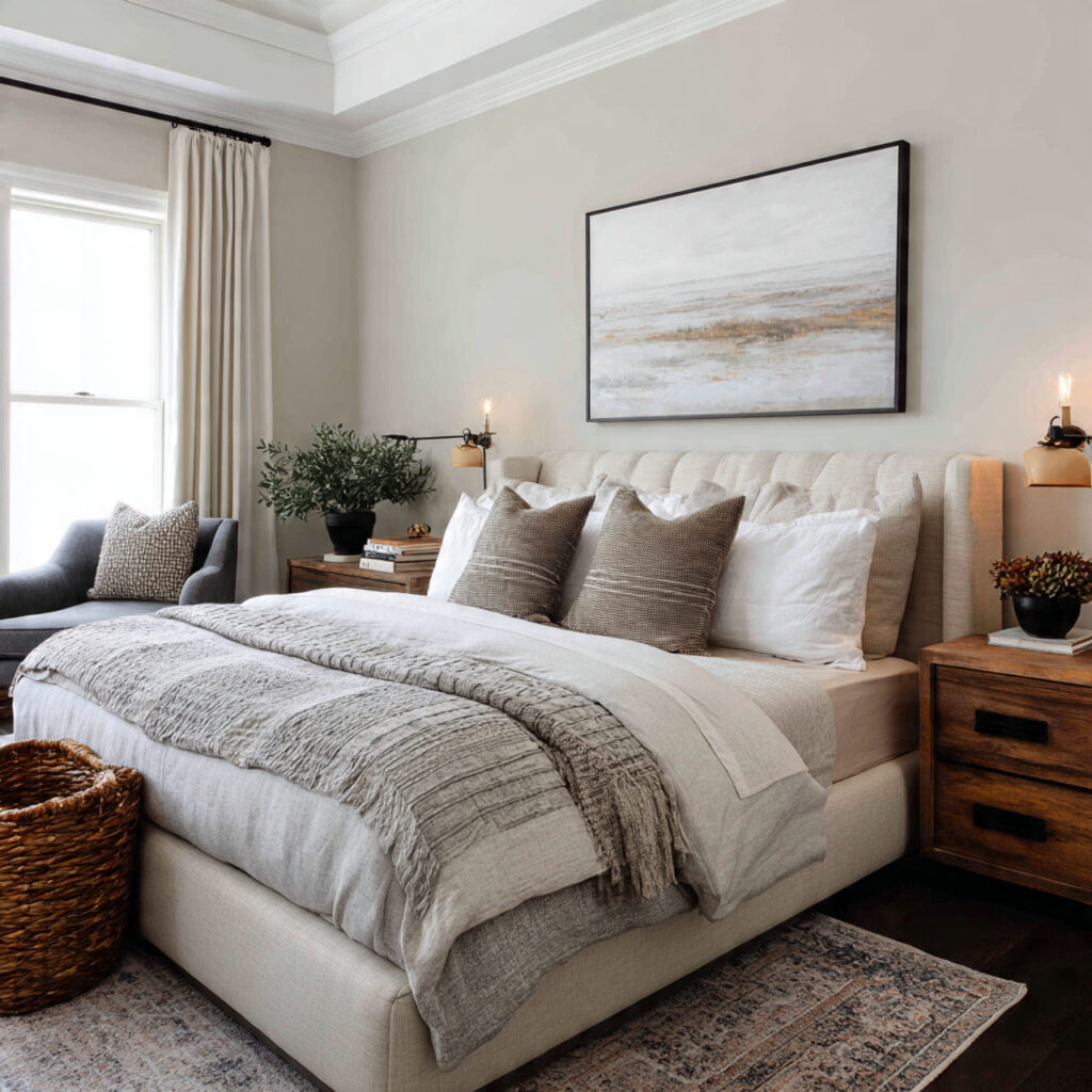 neutral layers that feel like a hotel suite for be
