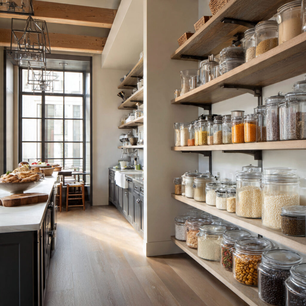 open pantry shelving for kitchen shelving
