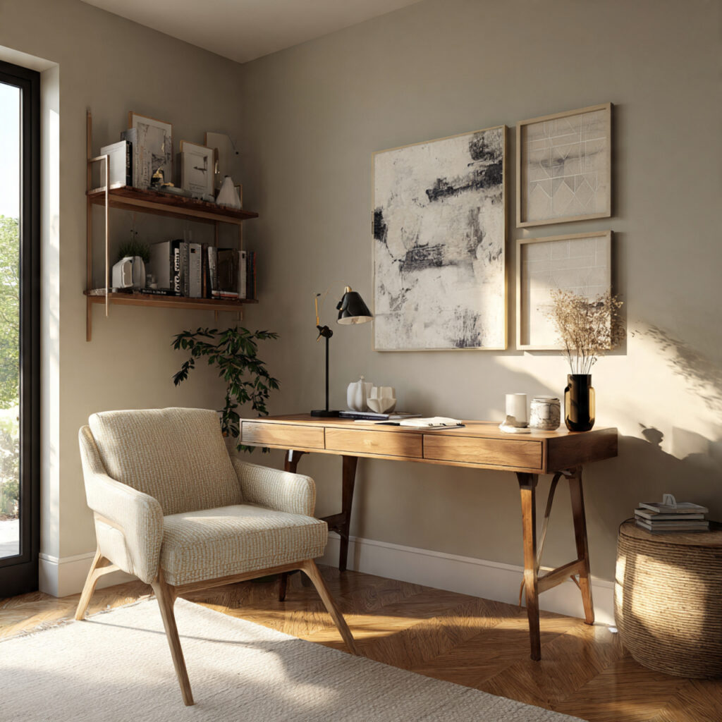 small workspace corner for guest bedroom