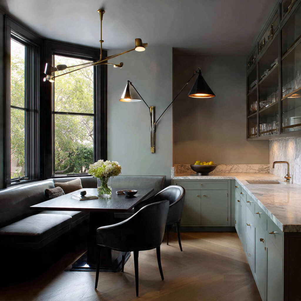 statement corner lighting for kitchen corner