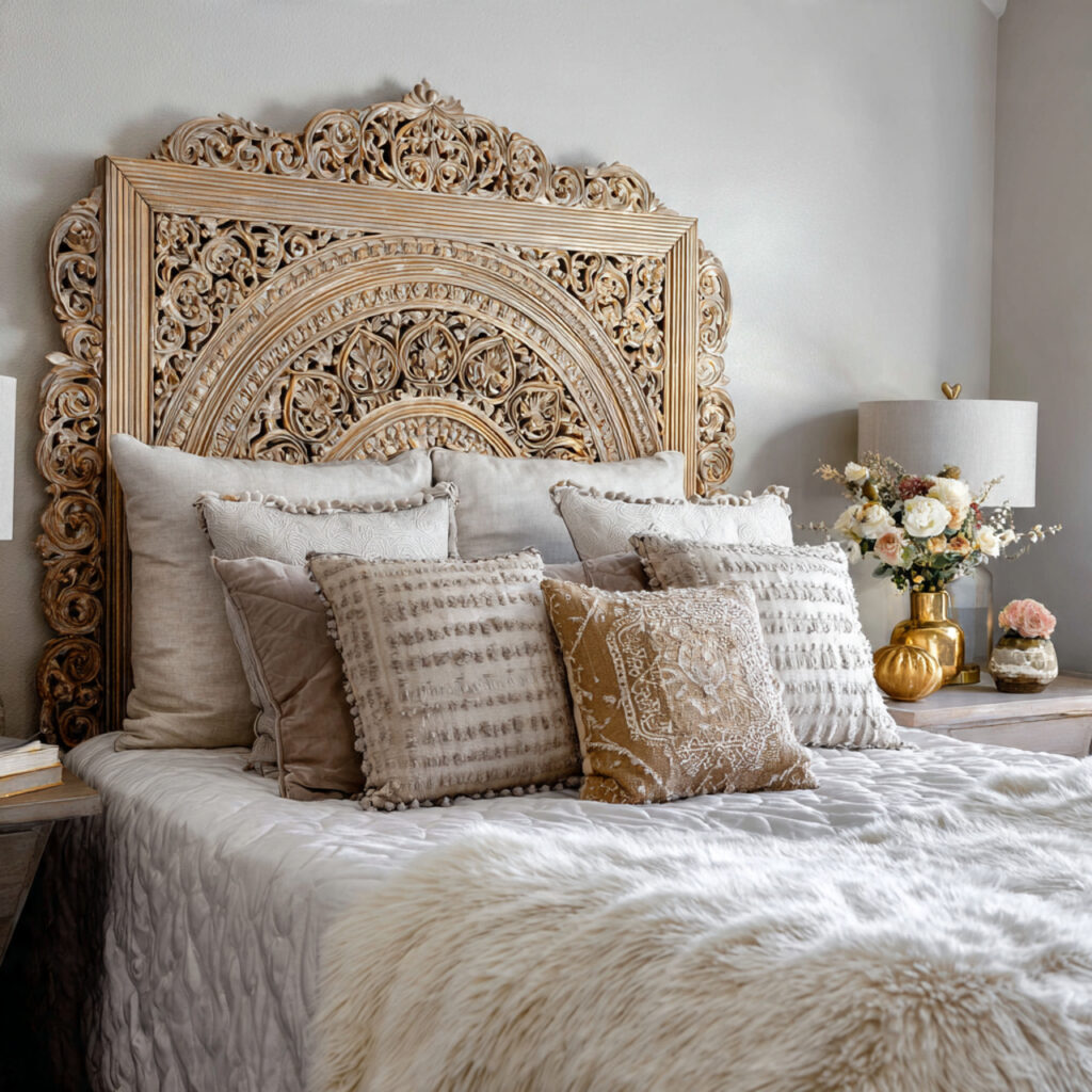 statement headboard moment for guest bedroom