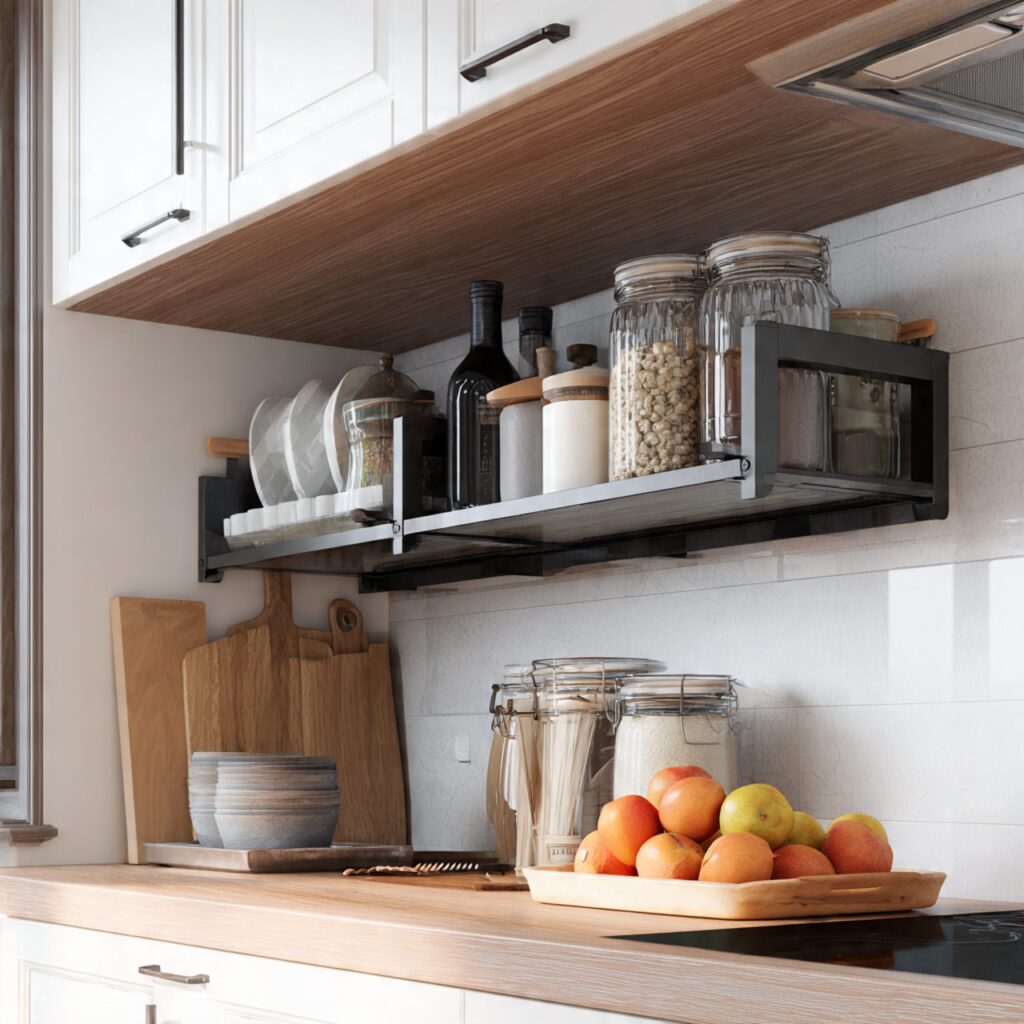 under cabinet shelves for extra storage for kitche 1