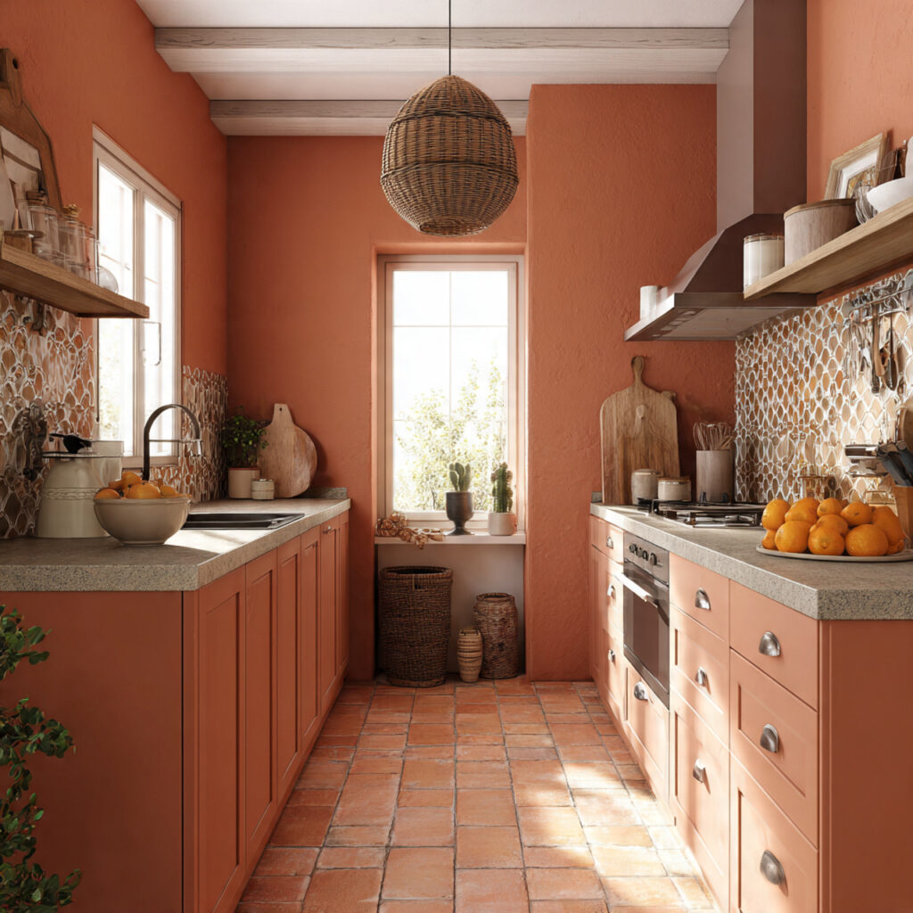 warm terracotta glow for kitchen color ideas