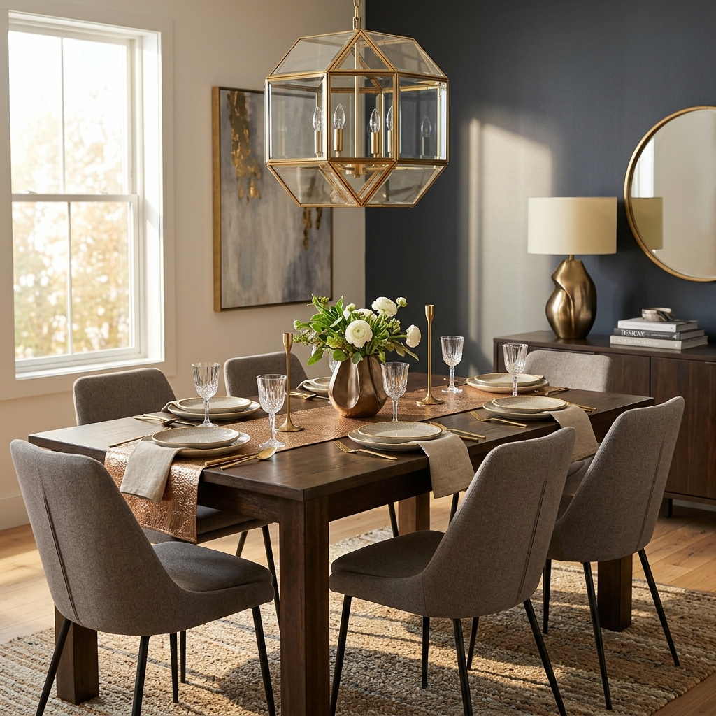 15 Dining Room Decor Ideas That Will Instantly Make Your Space Look Expensive (Without Actually Being Expensive) 14 A Pop of Metallic Accents