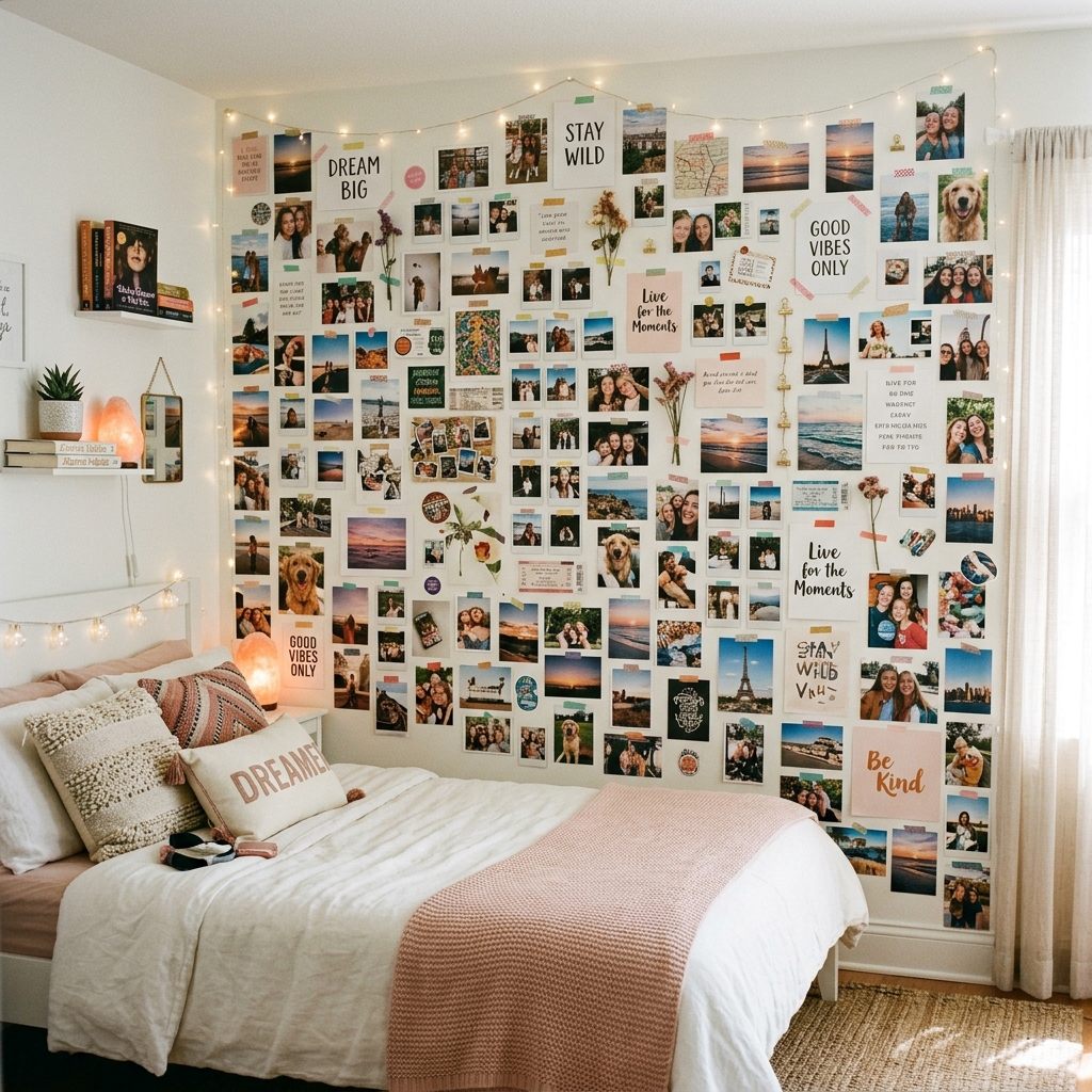 15 Teen Girl Bedroom Ideas That Will Instantly Upgrade Your Space (And Yes, You’ll Want Them All) 3 Aesthetic Photo Wall