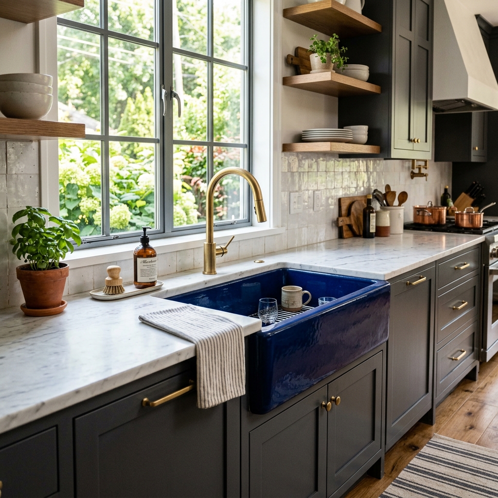 Apron Front Sink in Bold Colors