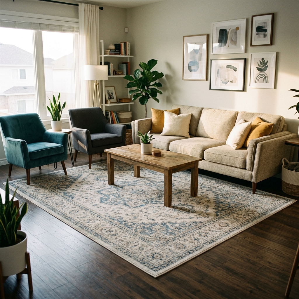 15 Living Room Decor Ideas That Will Instantly Make Your Space Look Designer-Level (Without Trying Too Hard) 11 Area Rug That Actually Fits