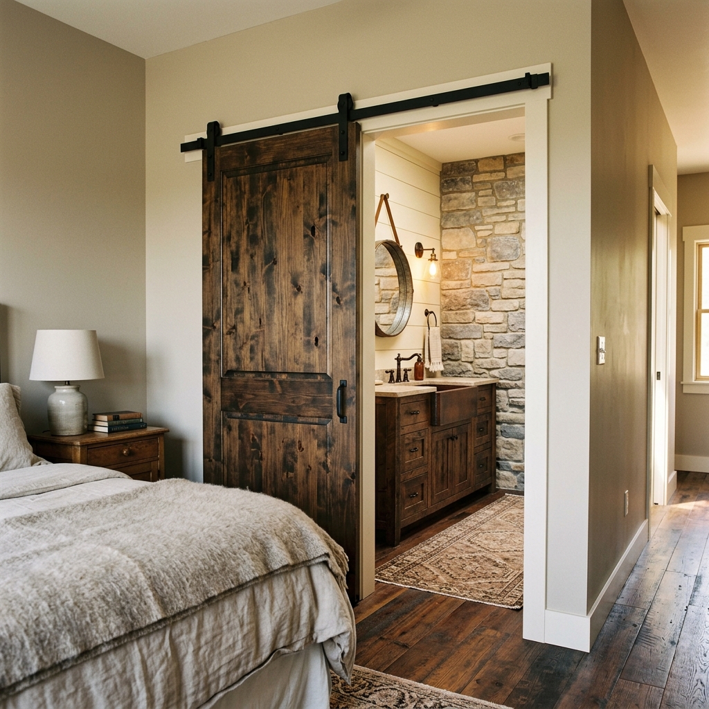 Barn Door Bathroom Entry