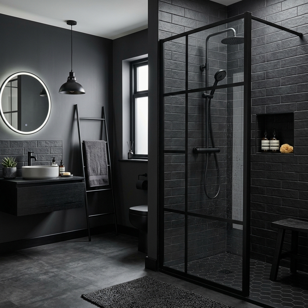 Black Shower Frame