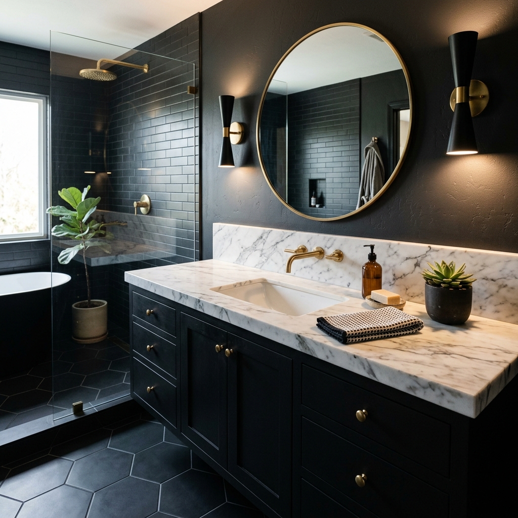 Black Vanity Marble Countertop