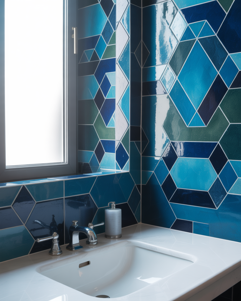 Blue Geometric Tiles