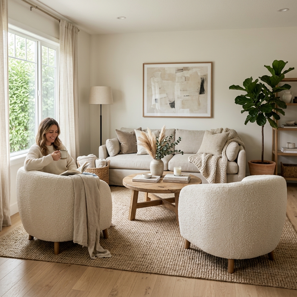 14 Neutral Living Room Ideas That Feel Expensive (But Totally Livable) 7 Boucle Chairs for