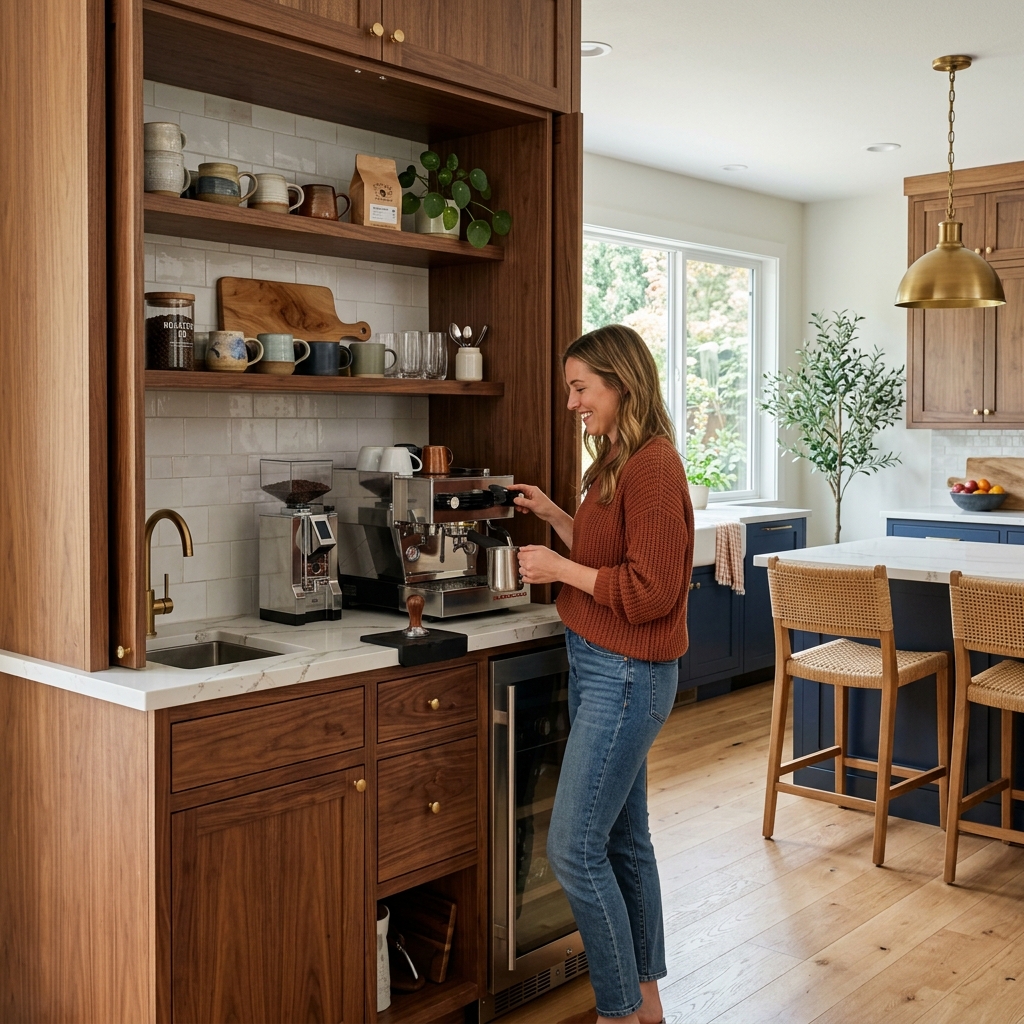 16 Kitchen Remodel Ideas That’ll Make Your Space Look Straight-Up Magazine Worthy 15 Built In Coffee Station