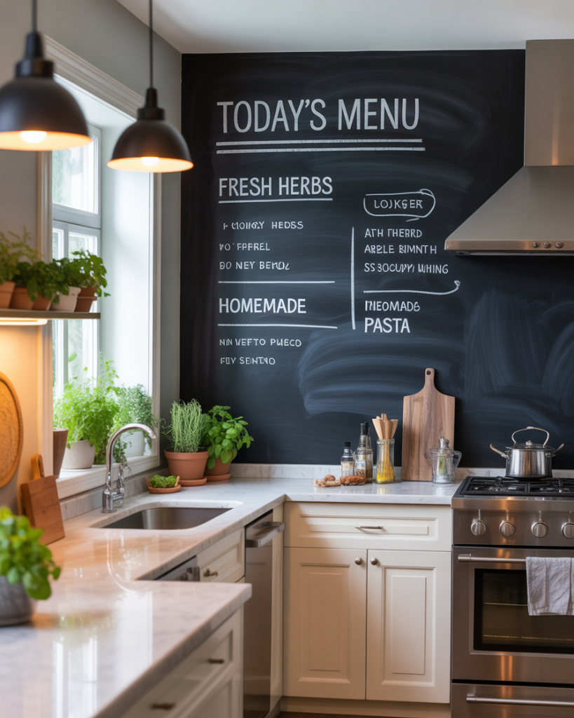 15 Kitchen Wall Decor Ideas That Instantly Make Your Space Look Pinterest-Perfect (Without Trying Too Hard) 4 Chalkboard Wall