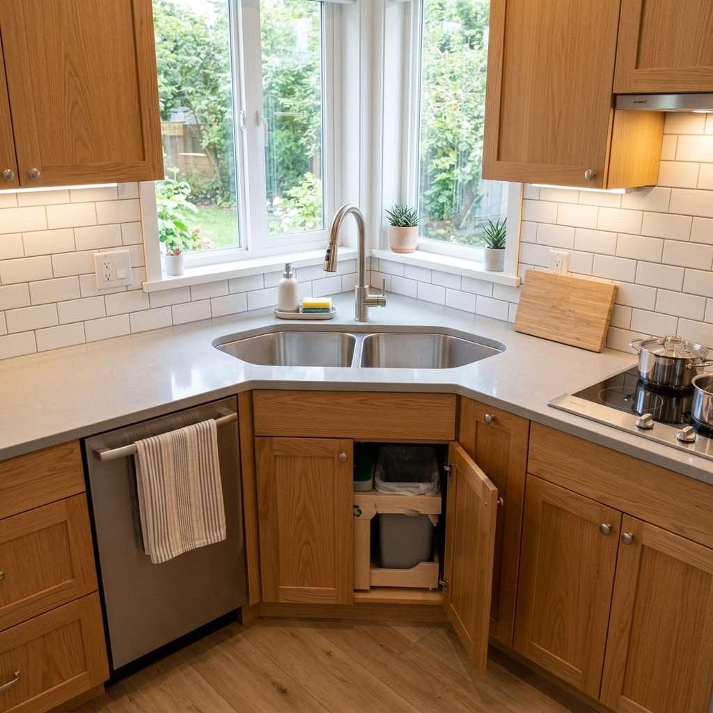 Corner Sink for Small Kitchens