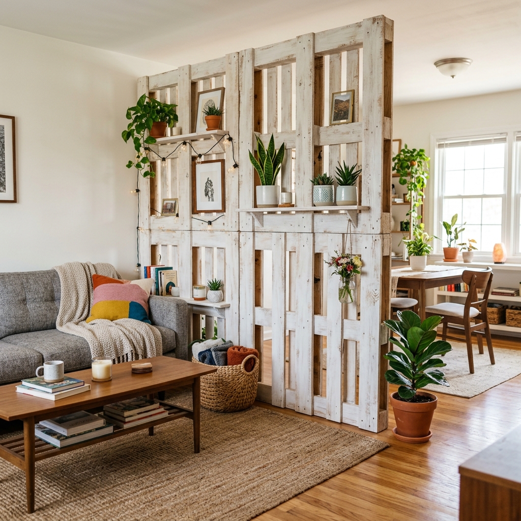 15 Living Room Divider Ideas That Will Instantly Upgrade Your Space (And Yes, You’ll Want Them All) 15 DIY Pallet Divider