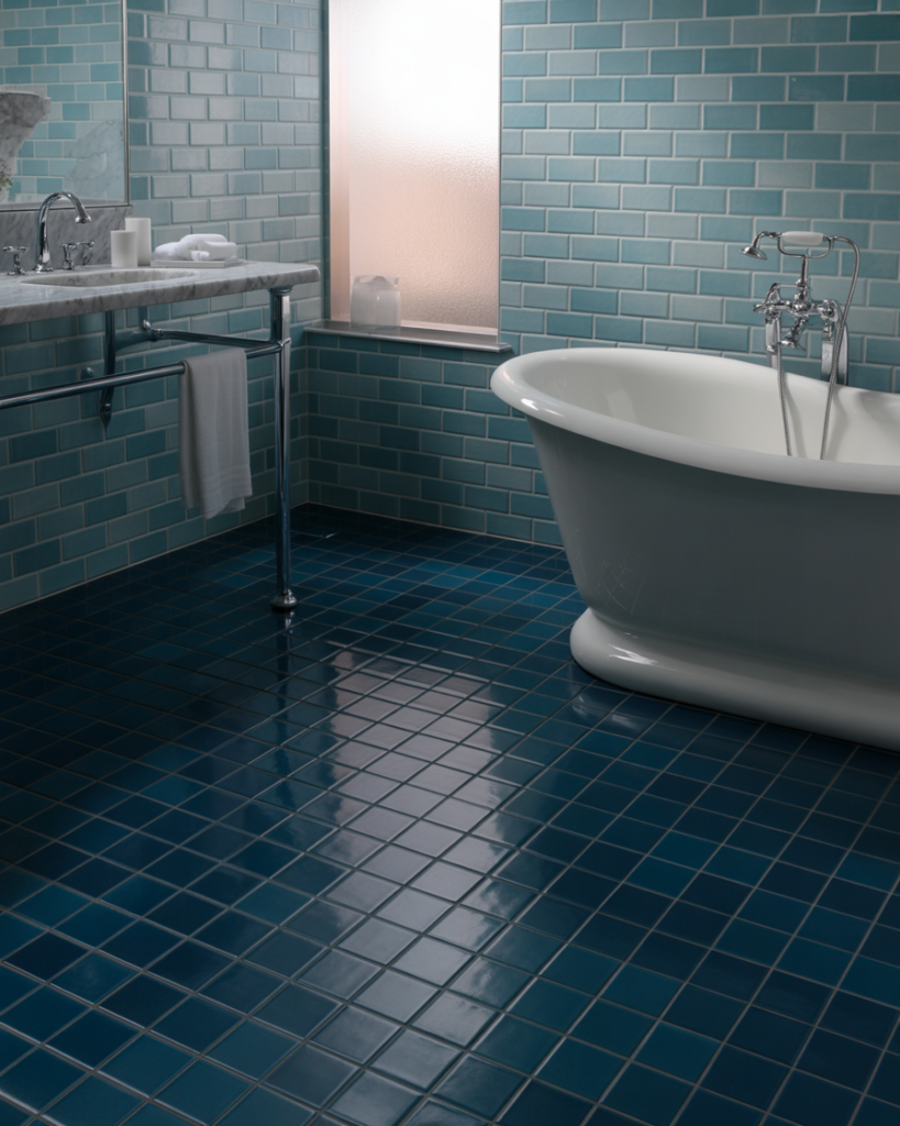 Dark Blue Floor Tiles