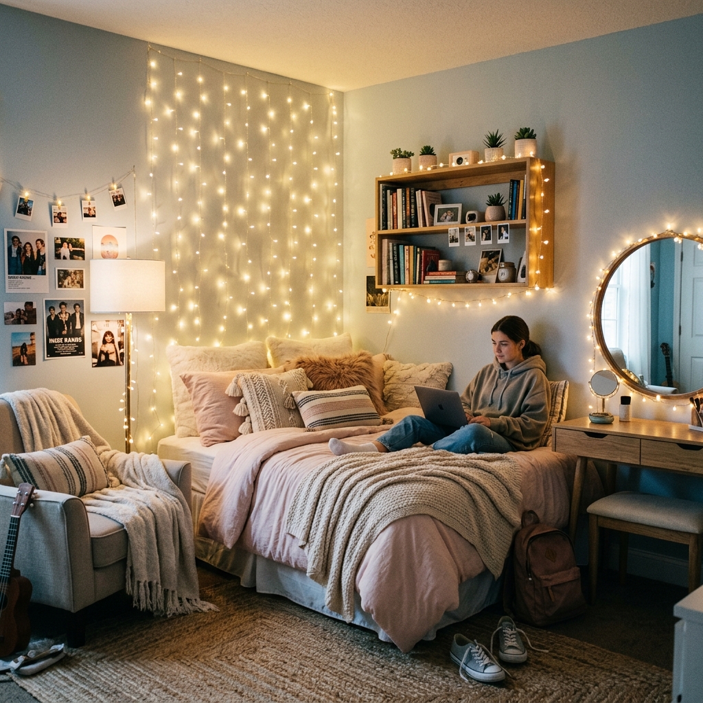 15 Teen Girl Bedroom Ideas That Will Instantly Upgrade Your Space (And Yes, You’ll Want Them All) 2 Fairy Lights Everywhere