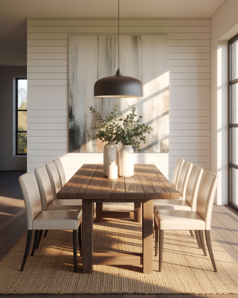 14 Modern Farmhouse Dining Room Ideas That Feel Straight Out of a Pinterest Dream (But Totally Livable) 13 Farmhouse Table Modern Art